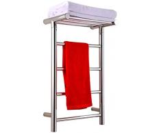 Scaldasalviette, scaldasciugamani, portasciugamani elettrico, portasciugamani elettrico in acciaio inox lucidato a specchio, cromato, argento, barra portasciugamani riscaldata per il bagno, mantenere