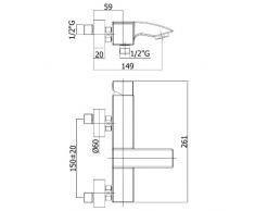 MISCELATORE VASCA ESTERNO LEVEL PAFFONI LEC026 CR