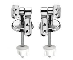 Cornat copri tavoletta WC cerniera con fissaggio, ottone per Polyresine sedili, 1 pezzi, cromato, tec364993