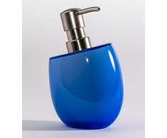 Tatkraft Immanuel – Dispenser di Sapone Acrilico Multistrato Infrangibile Ricaricabile – Pompa Inossidabile – Facile da Usare con Una Sola Mano - Ideale per Famiglie con Bambini - Blu