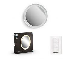 Philips Hue White Ambiance Adore, Specchio Smart Luminoso da Bagno, Bluetooh, Controllo Vocale 40W, Cromato, Telecomando dimmer switch incluso
