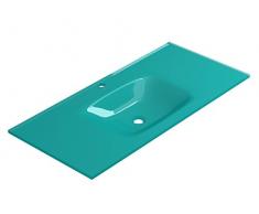 coycama vetro – Lavabo per Bagno, Vetro Temperato, 100 cm, colore: turchese