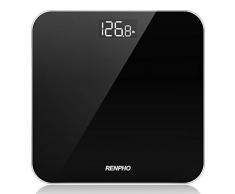 RENPHO Bilancia Pesa Persone, Bilancia Pesapersone Digitale Alta Precisione con Lettura Grande LED Display, Tecnologia Step-On, Capacità 180kg/400lb, Nero