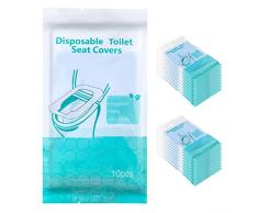 MAXCOO Copriwater Usa e Getta, 50 Pezzi, Copriwater Usa e Getta per Adulti e Bambini | Copri Water da Viaggio | Coprisedile WC tascabile | Impermeabile, Borsa Individuale