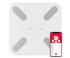 Bilancia da bagno digitale, bascula grasso corporeo e muscolare, scala intelligente, monitor elettronico per composizione corporea Bluetooth fino a 180 kg/ 396 lb