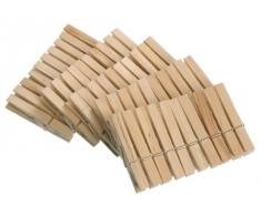 WENKO Mollette di legno 50 pezzi - 50 pezzi, Legno, 1 x 7 x 1 cm, Marrone