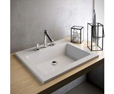Olympia Ceramica Lavabo Incasso Rettangolare 60, monoforo
