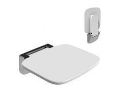 Sgabello Doccia Pieghevole a Muro,Sedile per Doccia da Parete Ribaltabile,Sedia da Doccia Disabili e Anziani (Bianco)