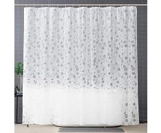 OTraki Tenda da Doccia 240x200 Antimuffa, 3D Frosted Traslucido Tenda da Bagno Impermeabile in Eva Lavabile Tende da Vasca da Bagno con Ganci