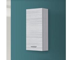 Pensile da Bagno Moderno Colore Grigio 35x18 Salvaspazio 1 Anta Reversibile