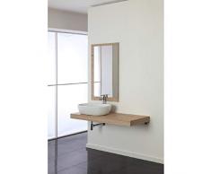 FERIDRAS Mobile Bagno Sospeso Rovere Moderno MOD. Shelf L.120xp.50xh.8 con Lavabo E Specchio