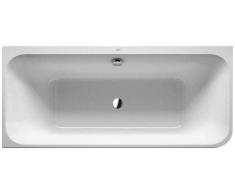 Vasca da Bagno Duravit Happy D.2 Plus 180x80cm, Angolo a Sinistra 700449, 2 pendenze Posteriori, con Rivestimento Acrilico in Grafite supermatt e Telaio. - 700449800000000