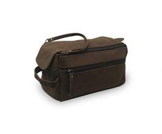 HG LTHR Borsa Valigetta Kit Beauty Case Pochette Wash Bag in Pelle da Uomo Donna per Bagno Toilette Rasoi Trucco Cosmetici Farmaci Necessaire Viaggi Impermeabile Regalo Leather toiletry bag dopp kit