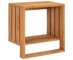 Tidyard Porta Asciugamani da Parete in Legno Massello di Teak,Mensola Porta Asciugamani in Legno 35x20x35 cm