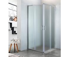 Box doccia ad angolo in cristallo stampato c, misura cm.68/70 x 98/100, cromato