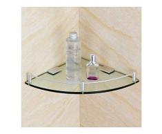 WWWANG Lavabo Bagno dangolo temperato mensola di Vetro, Spessore 8mm Montaggio a Parete Triangolare, Cromo Lucido Opslag (Size : 250MM)