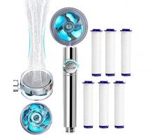 Doccetta,Soffioni Doccia,Soffione per Doccia Anticalcare,Doccino Doccia Soffione Doccia Girevole a 360° con Funzione Stop, 6 PP Cotone