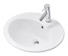The Living Design Giava - Lavabo ad incasso, in porcellana, colore: bianco