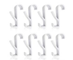 RobLuX 8 Pezzi Ganci Termoarredo Bagno Bianca Ganci per Scaldasalviette Bagno Plastica ABS Appendi Accappatoio Bagno Porta Multifunzione Asciugamani Gancio Termoarredo per Appendere Asciugamani