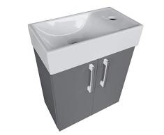 paplinskimeobel mobile bagno sospeso con lavabo Set di mobili da bagno e lavabo in ceramica 40x22cm, sinistra/destra, set di mobili per bagno piccolo, lavabo piccolo