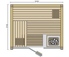 Infraworld Inserto In Sauna Opal 210 x 210 cm abete