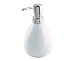 WENKO Dispenser sapone Polaris bianco Capacità: 0.39 l, Ceramica, 9.5 x 16 x 9 cm, Bianco