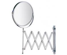 Wenko 15165100 Specchio Cosmetico da Parete Telescopico Exclusiv, Acciaio, Materiale Plastico, 19 x 38,5 x 50 cm, Cromo