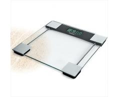 Korona 74551 SVENJA - Bilancia pesapersone digitale, portata 180 kg, suddivisione 100 g, vetro di sicurezza, design senza tempo, batterie incluse