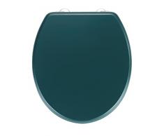 Wenko Copritoilette Prima Verde Scuro Opaco, Copritoilette Retrò, Copri Water con Ammortizzatore da Parete Ed Elementi di Fissaggio in Acciaio Inox, Adatto a Sciacquone, Copri Water in Mdf, 37 X 41 Cm