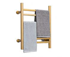 Asciugamani elettrico, Radiatore scaldasciugamani, 8 bar in alluminio spaziale, Portasciugamani riscaldati in fibra di carbonio, oro, plug-in/bianco/plug-in (nero