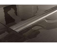 Canalina di Scarico Doccia Piastrellabile DOUGLAS - Canaletta Doccia Acciaio Inox con Sifone - Set Completo Corriacqua con Anti-odore, Flangia perimetrale e Filtro per Capelli, Colore:acciaio inossidabile, Dimensione:600 mm