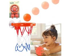 Baby Bad Toy Mini Basketball Pneumatici & 3 Palline Vasca da bagno Set per Ragazzo e Ragazza, Pallacanestro Acqua Doccia Gioco per Bambini