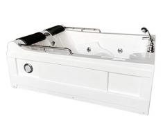VASCA BAGNO IDROMASSAGGIO PER 2 PERSONE 175 x 132 cm - Mimi SPA CROMOTERAPIA