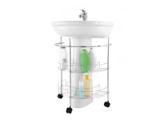 Feridras 2 ripiani, Mobile Bagno Sottolavabo 34x55x67 con Rotelle Cromo