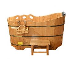 NQFL Vasca da Bagno Sauna Barile di Legno Vasca da Bagno Vasca da Bagno Sauna Hotel Hot Spring Vasca da Bagno per Adulti Solid Wood (Upgrade)-120 * 58 * 78cm