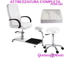 POLTRONA PODOLOGICA COMPLETA DI SGABELLO ESTETISTA E VASCA PEDICURE PROFESSIONALE PER ESTETISTA PEDICURE