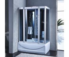 Bagno Italia Box doccia Idromassaggio 135x80 cm con vasca colonna con 6 getti Bagno Turco cromoterapia I