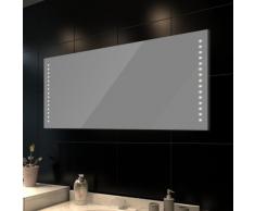 vidaXL Specchio da Bagno Luci LED Bianco 60x80 cm Accessori Specchiera Trucco