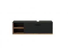 trendteam smart living Mobile sottolavabo, Antracite con Rovere Coast Evoke, 120 x 36 x 45 cm
