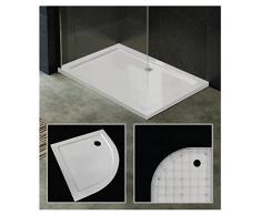 PIATTO DOCCIA ACRILICO BIANCO ULTRAFLAT SLIM RIBASSATO SOLO 3,5 CM QUADRATO RETTANGOLARE SEMICIRCOLARE BELLISSIMO MODERNO PARTE INFERIORE RINFORZATO. ANTISCIVOLO E RESISTENTE (76X76 QUADRATO)