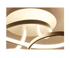 Plafoniera LED da ristorante, dimmerabile, moderna, in acrilico, lampadario da soffitto curvo in metallo per soggiorno, camera da letto, bagno, stile rustico, 70 x 40 x 20 cm moderno bianco