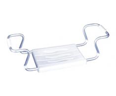 WENKO WENKO Sgabello per vasca da bagno Secura, sedile flessibile con ganci per i bordi della vasca, larghezza regolabile, colore bianco