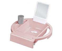 Rotho Babydesign Lavabo per bambini Kiddy Wash, Da fissare al bordo della vasca, 38,7 x 38,2 x 10 cm, Rosa Morbido