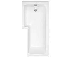 Hudson Reed - Vasca da Bagno Angolare Sinistra in Acrilico con Valvola di Scarico Spessore 4mm (85 x 170cm, capacità 190 Lt)