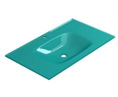 coycama vetro – Lavabo per Bagno, Vetro Temperato, 80 cm, colore: turchese