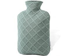 FORICOM Borsa per acqua calda con copertura per alleviare il dolore, borsa dellacqua calda per crampi mestruali, borsa dellacqua calda classica da 1,8 litri