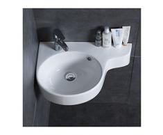 Lavandino da Bagno Bagno angolo bacino appendere lavabo lavandino piccolo appartamento mini appartamento washbasin triangolo in ceramica muro bianco Lavabo da appoggio ( Color : 2 Left hole )