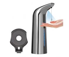 Dispenser Automatico di Sapone Liquido Intelligente con Sensore a Infrarossi per la Casa, Cucina, Ufficio, Ospedale (Argento)