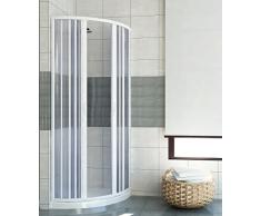 Box doccia estensibile PVC semicircolare anta unica apertura centrale 80/90
