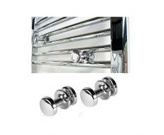 Coppia appendini cromati per scaldasalviette termoarredi